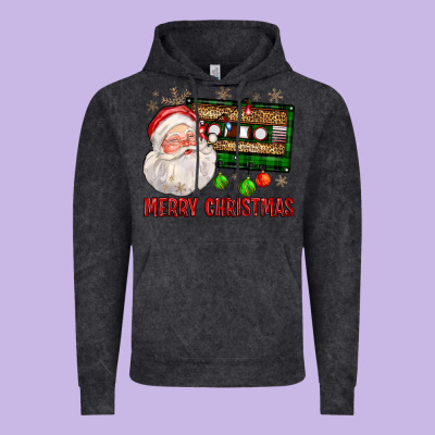 Merry Christmas Santa Cassette Vintage Hoodie Designed By Fadigitalartstudio