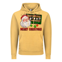 Vintage Mustard Merry christmas santa cassette Vintage Hoodie - FaDigitalArtStudio