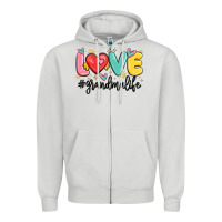Dove Grey love grandma life Zipper Hoodie - MaliasSmallBusiness