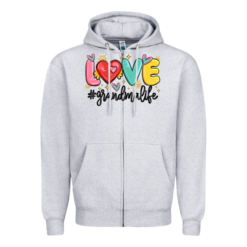 Love Grandma Life Zipper Hoodie by MaliasSmallBusiness | Teevron