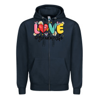 Navy love grandma life Zipper Hoodie - MaliasSmallBusiness