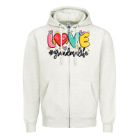 Oatmeal Heather love grandma life Zipper Hoodie - MaliasSmallBusiness