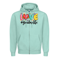 Seafoam love grandma life Zipper Hoodie - MaliasSmallBusiness