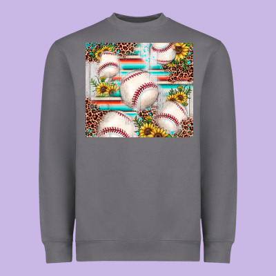 Baseball Leopard Sunflower Heavyweight Sweatshirt Designed By Jahusdesignshop