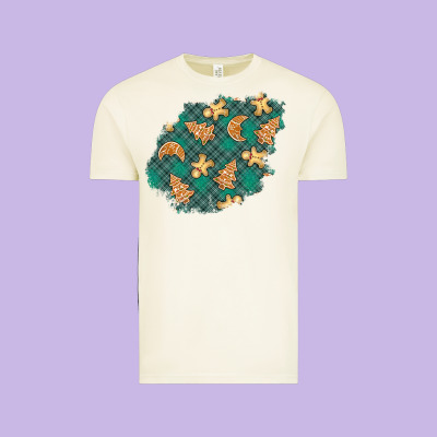 Christmas Gingerbread Cookies Patch Vintage Tee Designed By Bundleandbundleshop