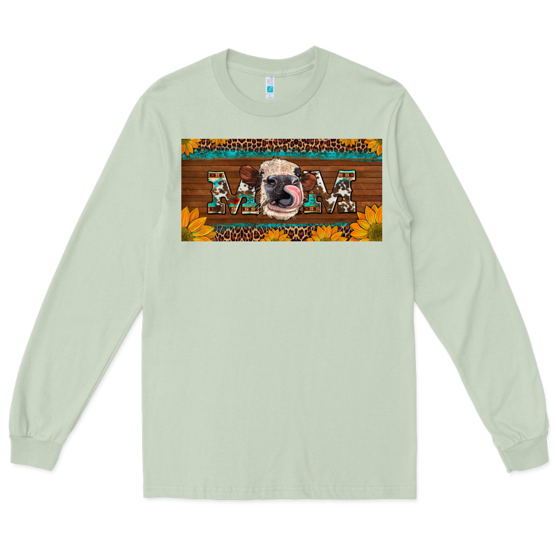 Western Heifer Mom With Sunflowers And Turquoise License Plate Long Sleeve Tee by Artiststas | Teevron
