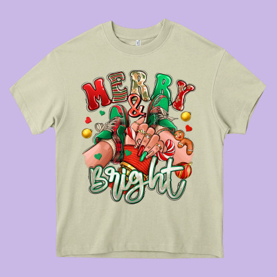 Heavy Core Tee merry and bright caucasian girl sneakers