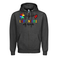 Charcoal Heather love needs no words Zipper Hoodie - MaliasSmallBusiness