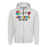 Dove Grey love needs no words Zipper Hoodie - MaliasSmallBusiness