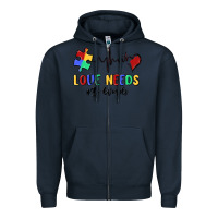 Navy love needs no words Zipper Hoodie - MaliasSmallBusiness