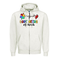 Oatmeal Heather love needs no words Zipper Hoodie - MaliasSmallBusiness