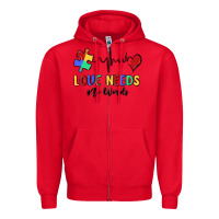 Red love needs no words Zipper Hoodie - MaliasSmallBusiness