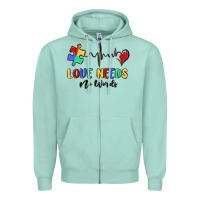 Seafoam love needs no words Zipper Hoodie - MaliasSmallBusiness