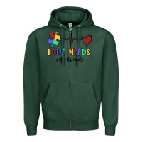 Sports Green love needs no words Zipper Hoodie - MaliasSmallBusiness