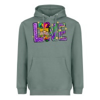 Sage Mardi Gras Love With Gnome Heavyweight Hoodie - BundleAndBundleShop