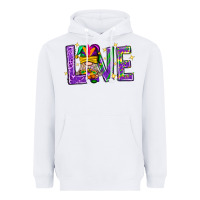 White Mardi Gras Love With Gnome Heavyweight Hoodie - BundleAndBundleShop