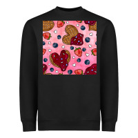 Black valentines day waffles seamless pattern Heavyweight Sweatshirt - BundleAndBundleShop