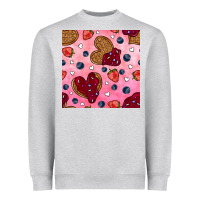 Heather Grey valentines day waffles seamless pattern Heavyweight Sweatshirt - BundleAndBundleShop