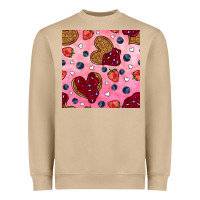 Mushroom valentines day waffles seamless pattern Heavyweight Sweatshirt - BundleAndBundleShop