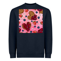 Navy valentines day waffles seamless pattern Heavyweight Sweatshirt - BundleAndBundleShop