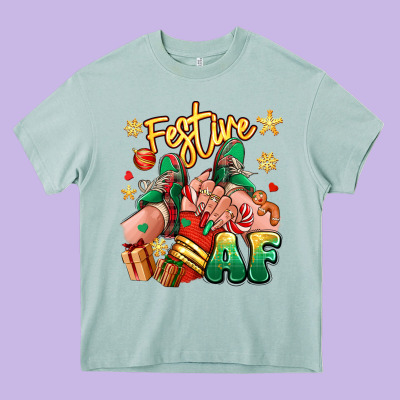 Heavy Core Tee festive af christmas caucasian girl sneakers