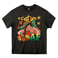 Asphalt festive af christmas caucasian girl sneakers Heavy Core Tee - RanaPortraitStore