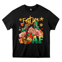 Black festive af christmas caucasian girl sneakers Heavy Core Tee - RanaPortraitStore