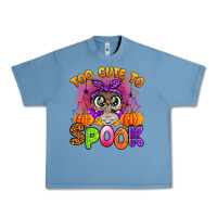 Pebble Blue too cute to spook with owl Urban Heavy Tee - Artiststas