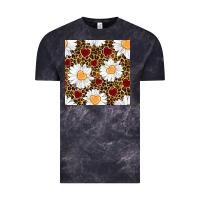 Cloud Black valentines day daisy and leopard seamless pattern Vintage Tee - BundleAndBundleShop