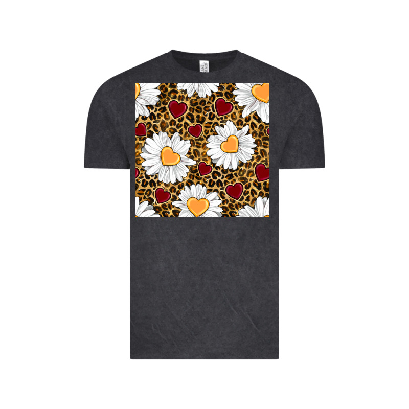 Valentines Day Daisy And Leopard Seamless Pattern Vintage Tee by BundleAndBundleShop | Teevron