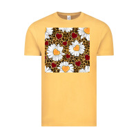 Vintage Mustard valentines day daisy and leopard seamless pattern Vintage Tee - BundleAndBundleShop