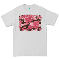 Dove Grey pink camouflage background Premium Tee - BarkalooDesign