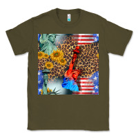 Army Green statue of liberty american flag Classic Tee - BundleAndBundleShop
