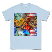 Dusty Blue statue of liberty american flag Classic Tee - BundleAndBundleShop