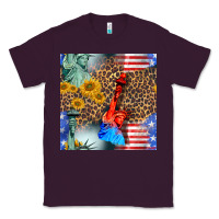 Plum statue of liberty american flag Classic Tee - BundleAndBundleShop