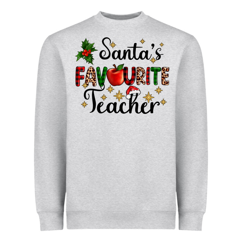 Santas Favourite Teacher Heavyweight Sweatshirt by AdoDesignShop | Teevron