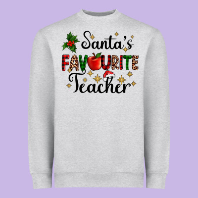 Santas Favourite Teacher Heavyweight Sweatshirt Designed By Adodesignshop