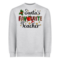 Heather Grey santas favourite teacher Heavyweight Sweatshirt - AdoDesignShop