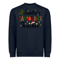 Navy santas favourite teacher Heavyweight Sweatshirt - AdoDesignShop
