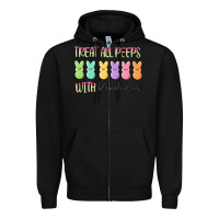 Black treat all peeps with kindness Zipper Hoodie - MaliasSmallBusiness
