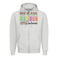 Dove Grey treat all peeps with kindness Zipper Hoodie - MaliasSmallBusiness