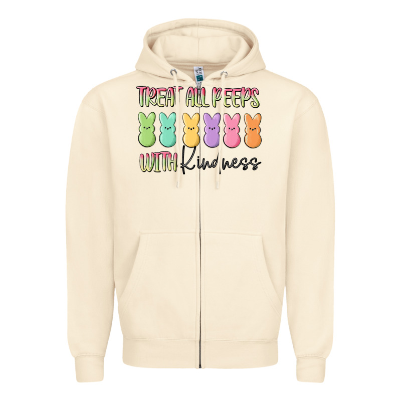 Treat All Peeps With Kindness Zipper Hoodie by MaliasSmallBusiness | Teevron
