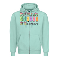Seafoam treat all peeps with kindness Zipper Hoodie - MaliasSmallBusiness
