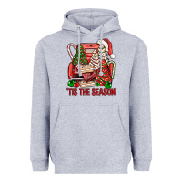 Heather Grey Tis The Season Christmas Cakes Truck Heavyweight Hoodie - BundleAndBundleShop