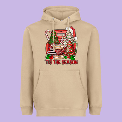 Tis The Season Christmas Cakes Truck Heavyweight Hoodie Designed By Bundleandbundleshop