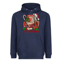 Navy Tis The Season Christmas Cakes Truck Heavyweight Hoodie - BundleAndBundleShop