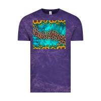 Cloud Purple leopard turquoise sunflower Vintage Tee - JahusDesignShop
