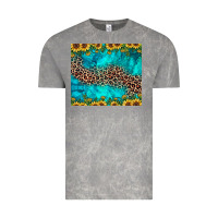 Cloud Rock leopard turquoise sunflower Vintage Tee - JahusDesignShop