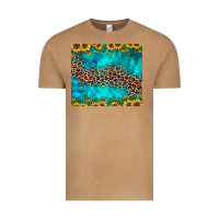 Vintage Camel leopard turquoise sunflower Vintage Tee - JahusDesignShop