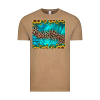 Vintage Coffee leopard turquoise sunflower Vintage Tee - JahusDesignShop